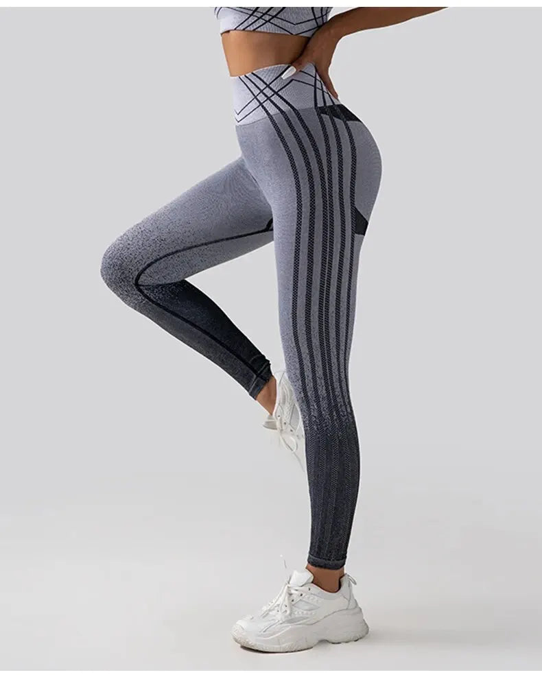 Calça Legging Academia Lines Cinza/Preto - Girlsfirst