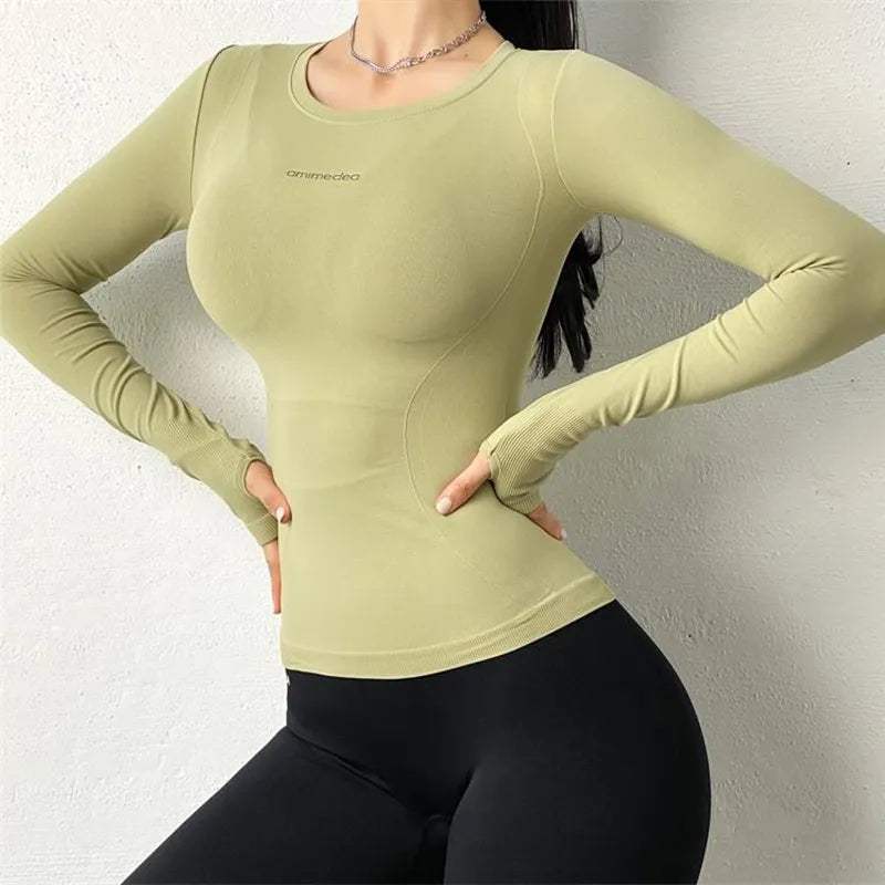 Blusa Academia Active Verde Longa - Girlsfirst