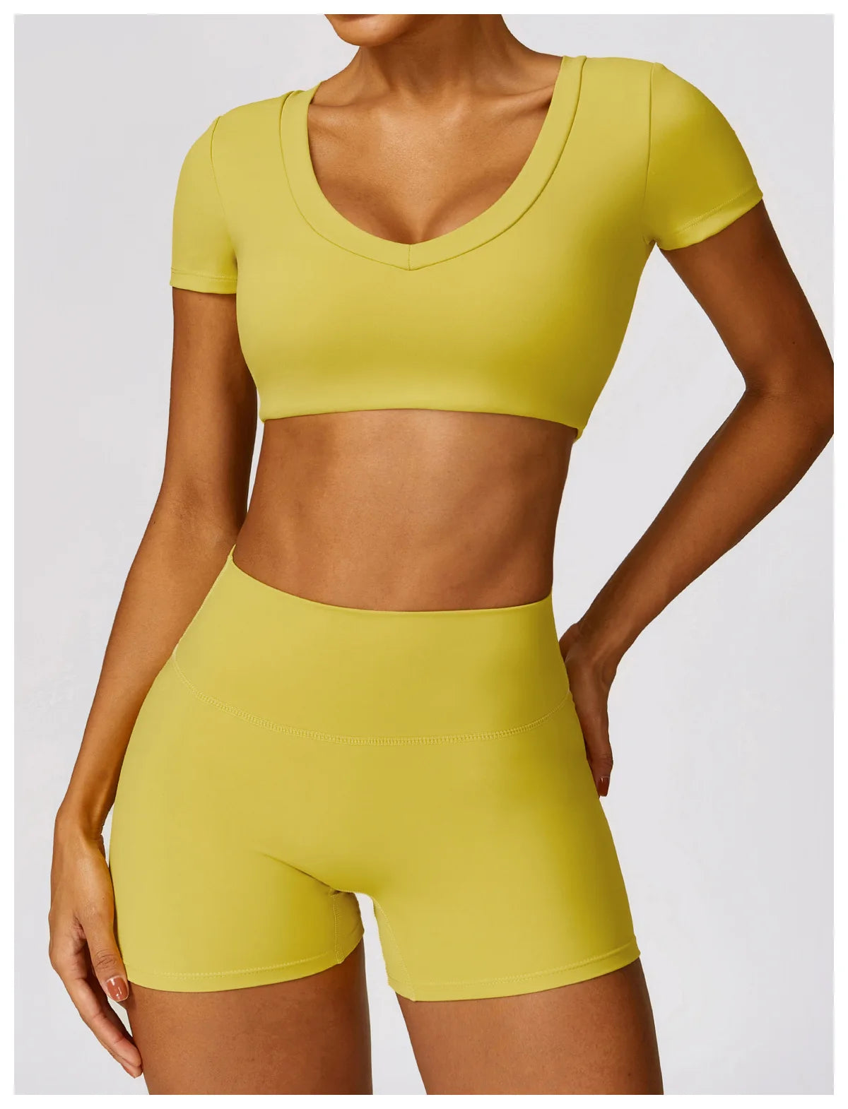 Conjunto Academia Feminino Class Amarelo - Girlsfirst